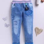 Baby Girls Regular Mid Rise Light Blue Jeans