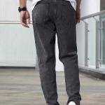 Men Loose Fit Mid Rise Grey Jeans