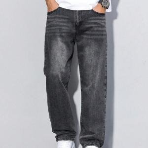 Men Relaxed Fit Mid Rise Dark Grey Jeans