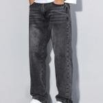 Men Relaxed Fit Mid Rise Dark Grey Jeans
