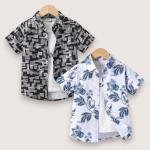 Boys Regular Fit Floral Print Spread Collar Casual Shirt