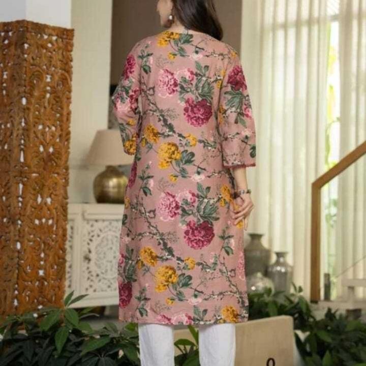 Women Printed Pure Cotton Straight Kurta