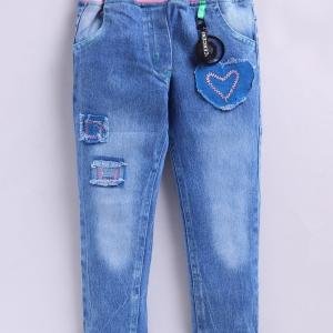 Baby Girls Regular Mid Rise Light Blue Jeans