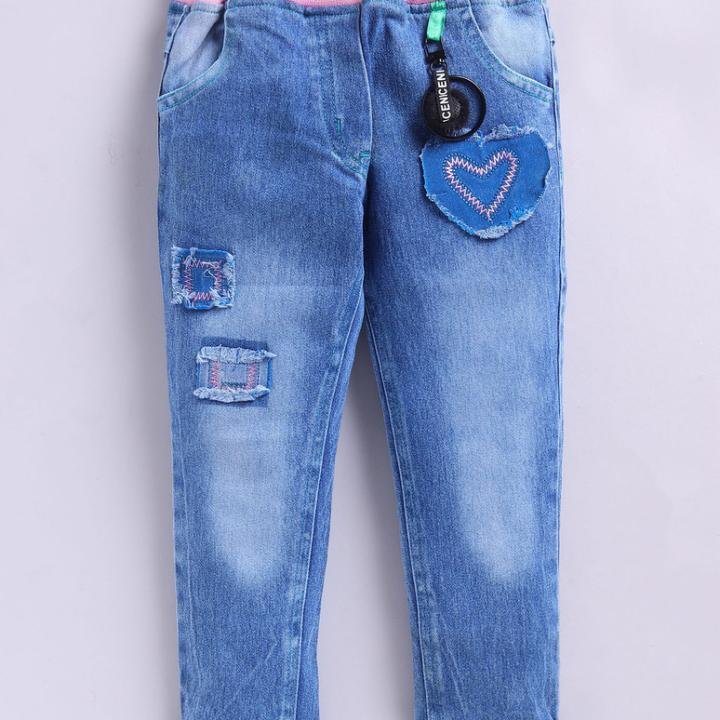 Baby Girls Regular Mid Rise Light Blue Jeans