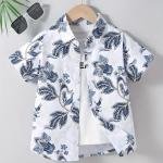 Boys Regular Fit Floral Print Spread Collar Casual Shirt