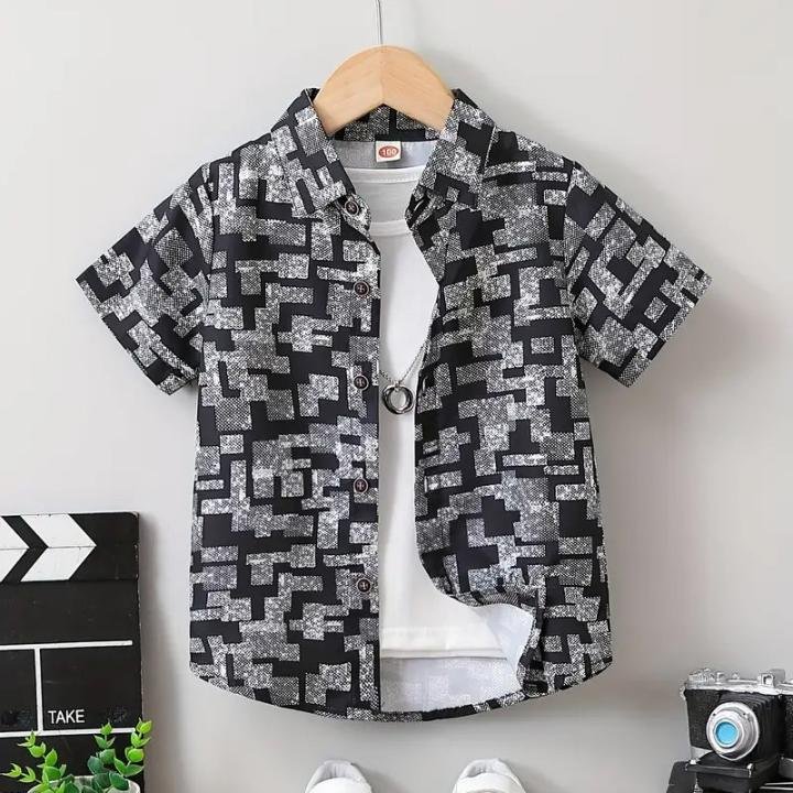 Boys Regular Fit Floral Print Spread Collar Casual Shirt