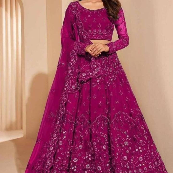 Embroidered Semi Stitched Lehenga Choli