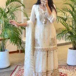 Women Pure Silk Kurta Pant Attached Dupatta