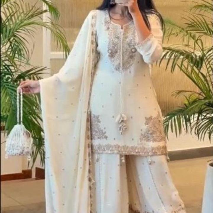 Women Pure Silk Kurta Pant Attached Dupatta