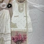 Women Pure Silk Kurta Pant Attached Dupatta