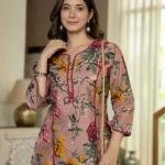 Women Printed Pure Cotton Straight Kurta