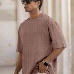 Men Solid Round Neck Polyester Brown T-Shirt