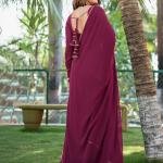 Women Fit and Flare Purple Full Length Dress