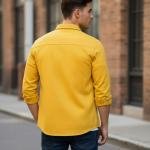 Men Regular Fit Solid Button Down Collar Casual Shirt