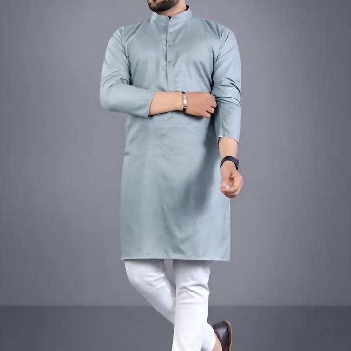 Men Cotton Blend Kurta Pyjama Set