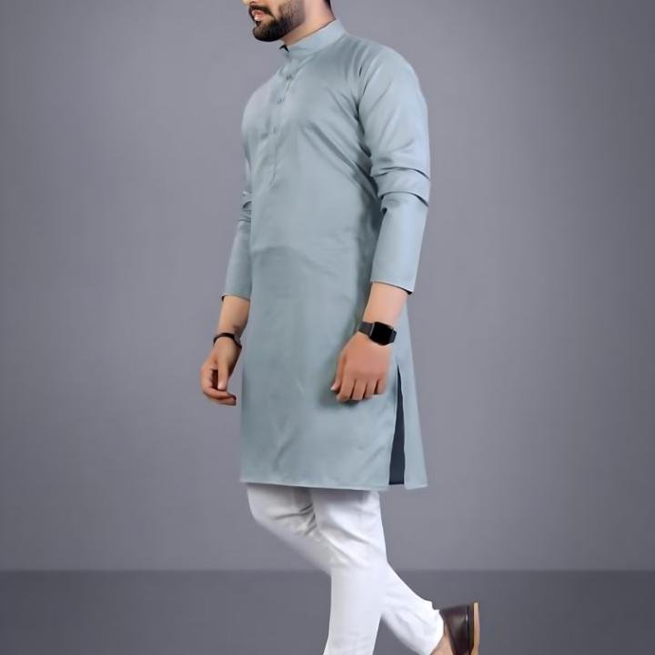 Men Cotton Blend Kurta Pyjama Set