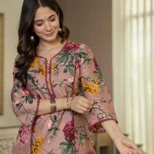 Women Printed Pure Cotton Straight Kurta