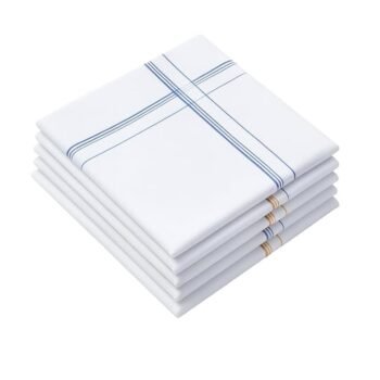 Handkerchief for Men Cotton | Soft Pure Cotton Hanky Set for Men & Boys | White Rumal for Kids | Large Size 43 x 43 cm | Reusable Daily Use