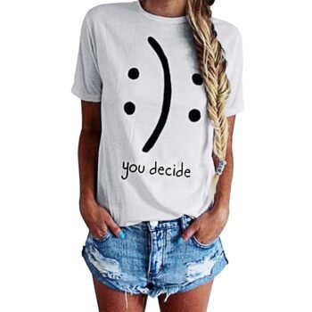Women's T-Shirts Cotton Funny Grahpic Design Casual Short Sleeve Top Tees