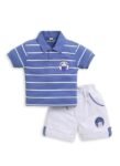 Pure Cotton Collared T-Shirt and Half Pant Set for Kids (3-6M)