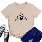 Women Cute Graphic Tees Cotton Butterfly T-Shirts