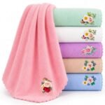 Microfiber Handkerchief for Women | Soft Quick Dry Face Towel Rumal for Women, Girls & Kids | Super Absorbent Floral Reusable Handkerchief with Scalloped Lace Border | 25 x 25 cm | Assorted Colors