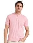 Symbol Men's Cotton Rich Polo T Shirt | Mandarin Collar Tshirts | Half Sleeves | Plain - Regular Fit